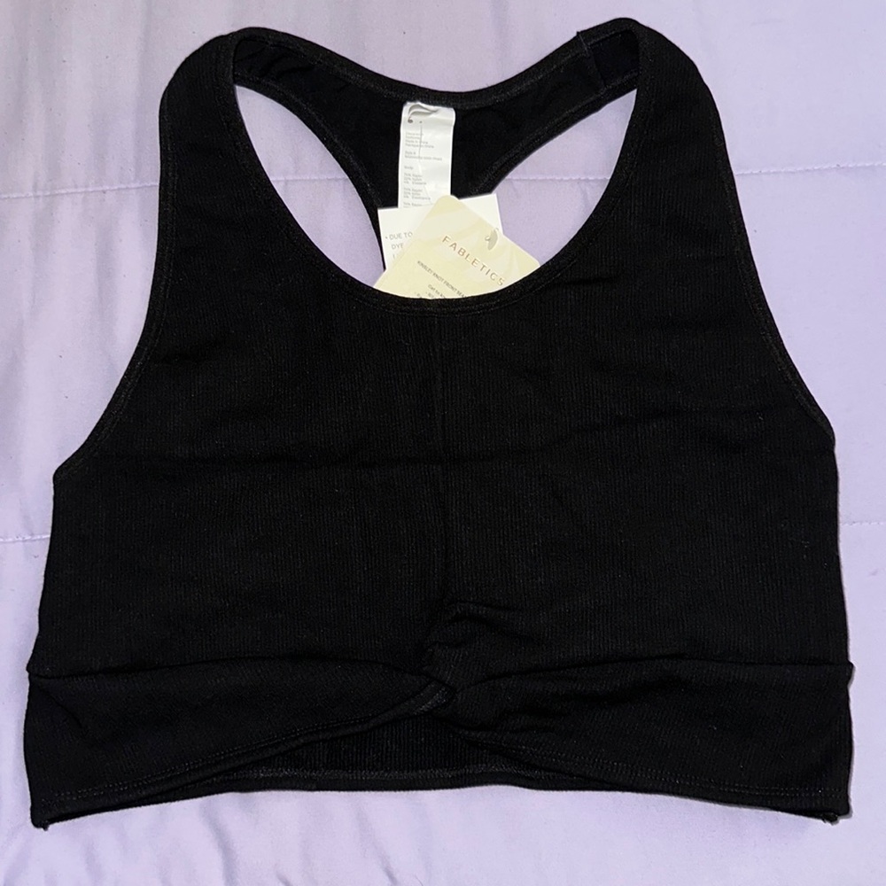 NEW!! Fabletics Black Tie-knot Sports Bra